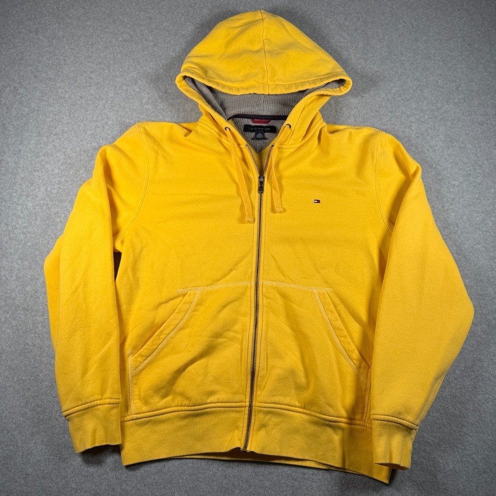 Tommy Hilfiger Zip Hoodie Men's Medium Yellow